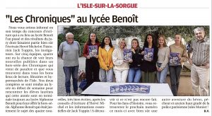 Les Chroniques de L’Isle-sur-Sorgue écrites par les lycéens